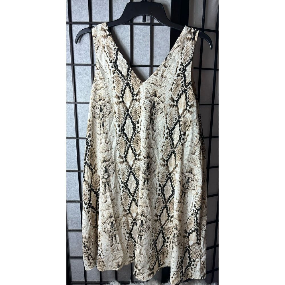 Snake Print Midi Dress - Cream/Black